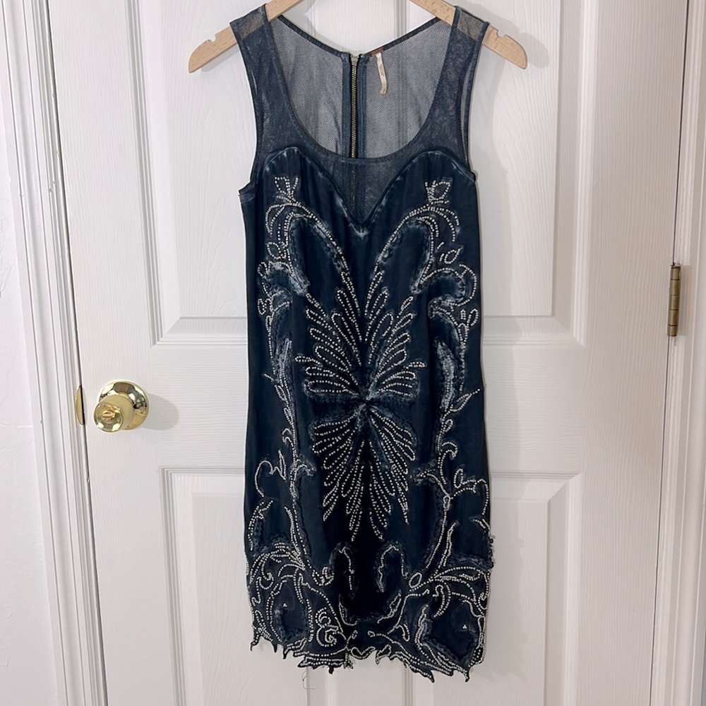 FP beaded open back dress medium